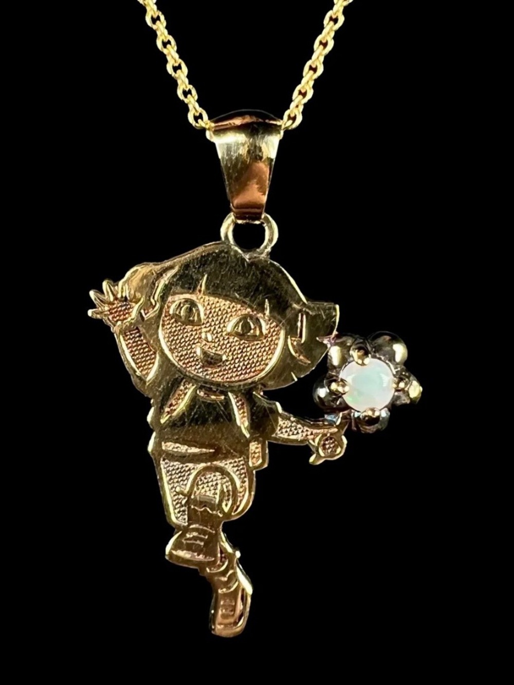 Dora the Explorer 18K Gold & .925 Sterling Silver Necklace